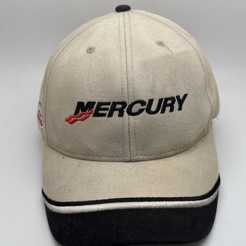 Mercury Marine DockStore Hat Cap Tan/Black Adjustable Strapback GR15